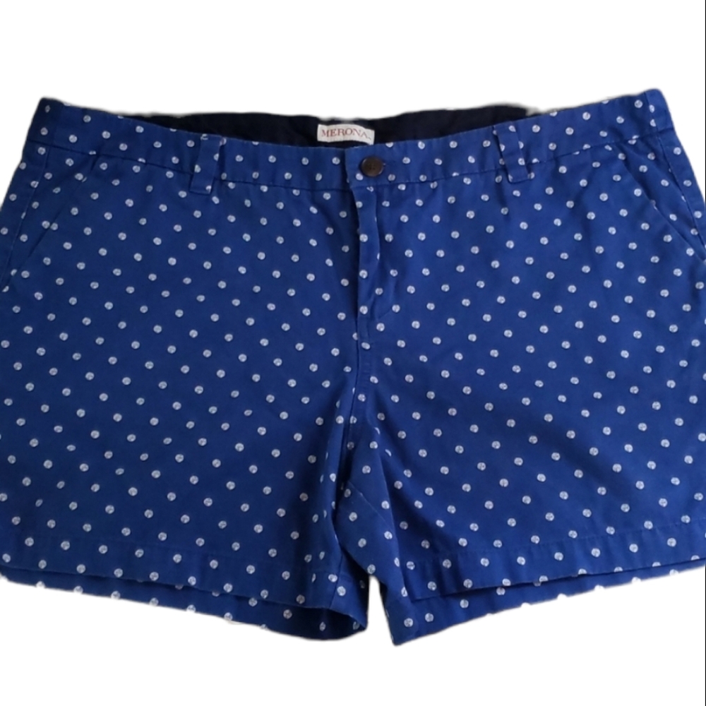 Merona blue and white polka dot plus size shorts
